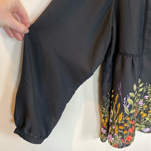 Old Navy Georgette Swing Blouse Floral Top Womens XL V-Neck Boho Cottagecore - Picture 2 of 5